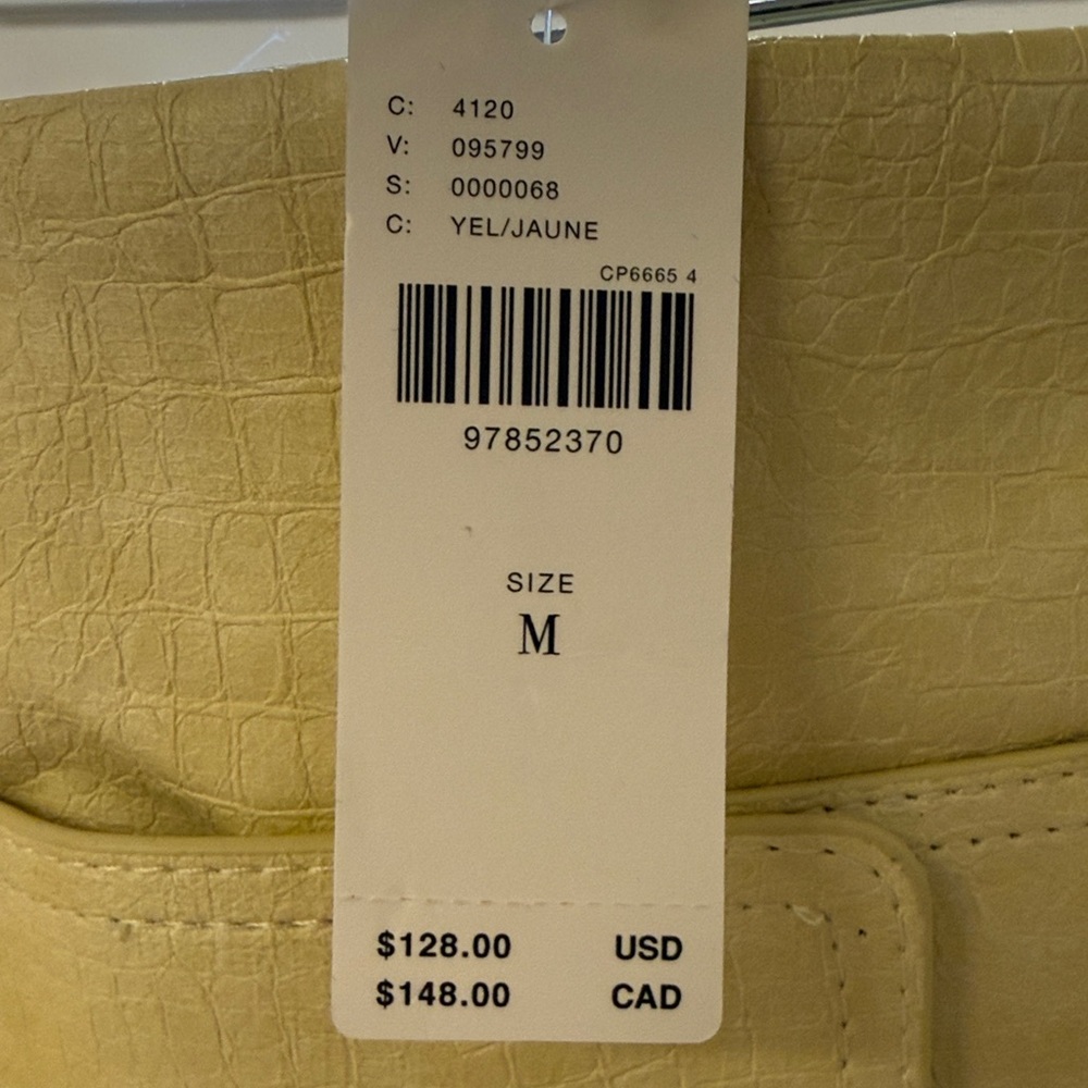NWT ANTHROPOLOGIE BRAND Yellow Women's Pleather-like Skirt SIZE M - Picture 5 of 5